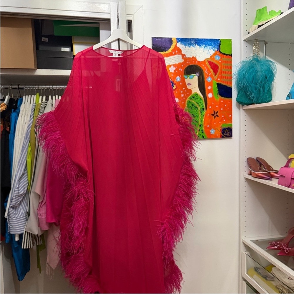 Trina Turk Fuchsia Pleated Top